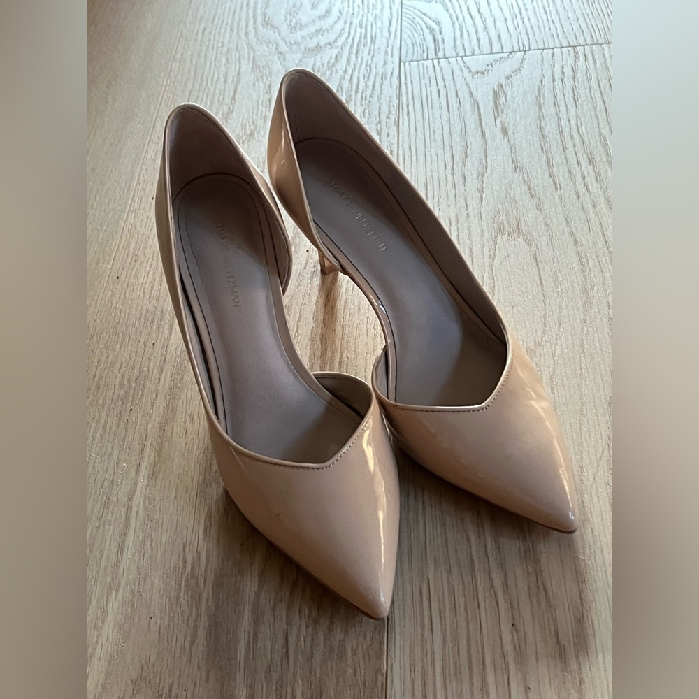 Stuart Weitzman Nude Patent Stiletto Pumps Size 7
